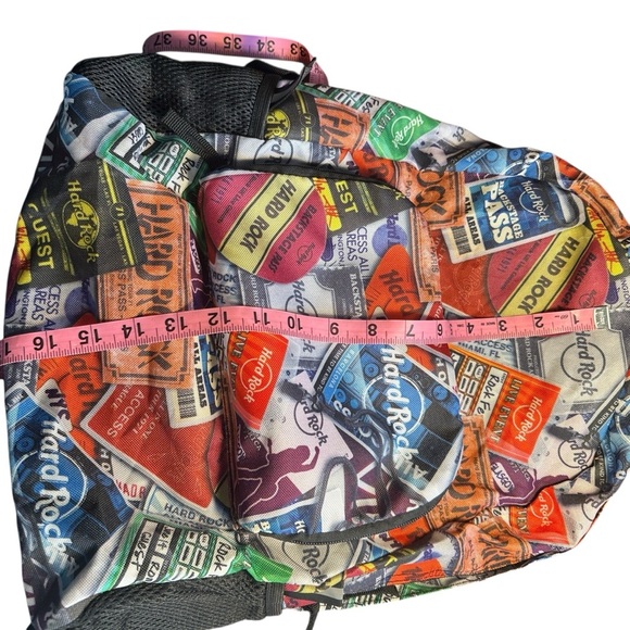 Hard Rock Cafe Colorful Graphic Backpack great for travel NWOT - Picture 6 of 12